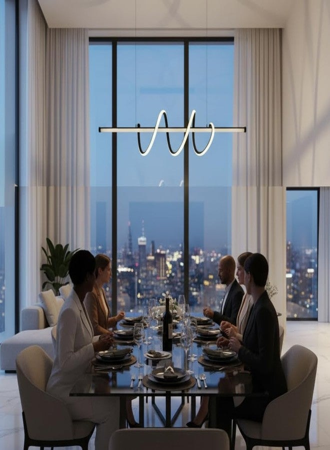 Lyse Decor Chandelier Light for Dining Table, Jhoomar for Home, Jhumar for Bedroom, Office Hanging Lamps, Jhoomar for Drawing Room and Hanging for Restaurant Tables (Black) - Image 4